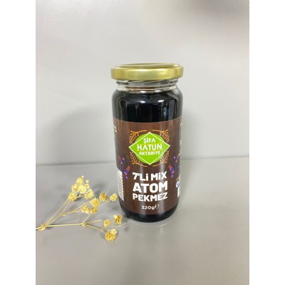 Atom pekmezi, genellikle çeşitli kuru meyveler, kuruyemişler, baharatl Atom pekmezi, genellikle çeşitli kuru meyveler, kuruyemişler, baharatl